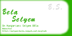 bela selyem business card